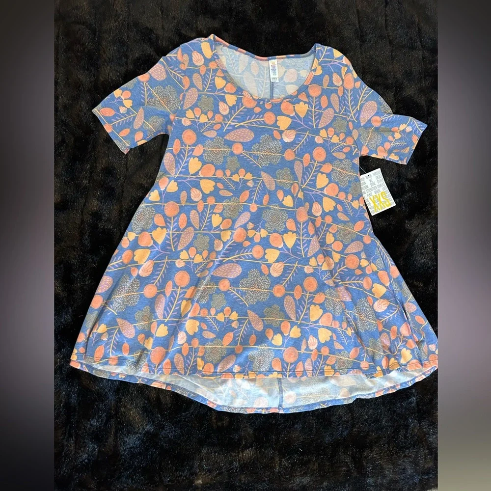LuLaRoe Perfect Tee XXS Floral Print Relaxed Fit Top New With Tags